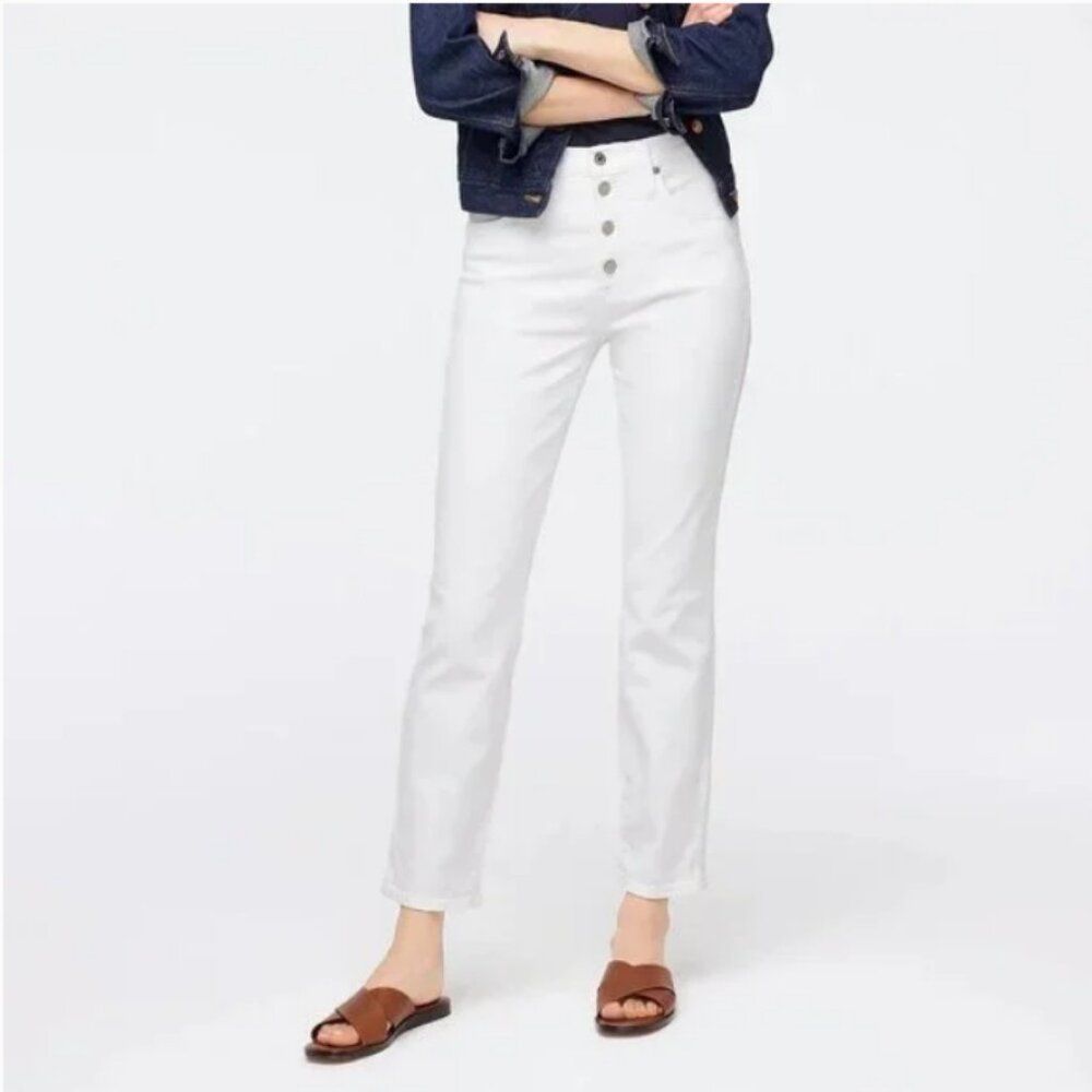 NWT J. Crew 10" Vintage Slim Straight Jeans White